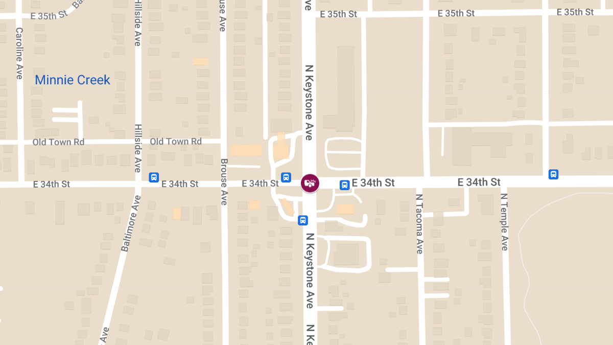 Collision with Injuries at E 34th St & N Keystone Ave