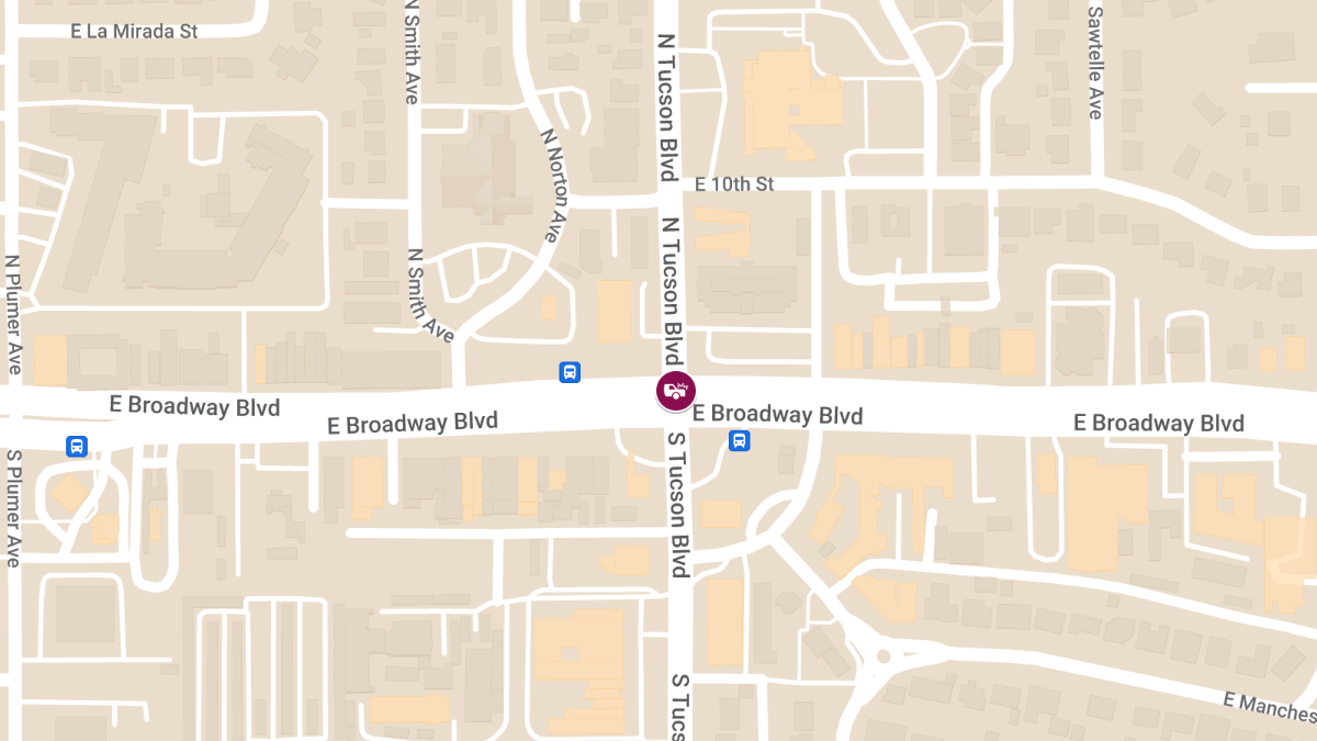 Collision with Injuries at E Broadway Blvd & N Tucson Blvd