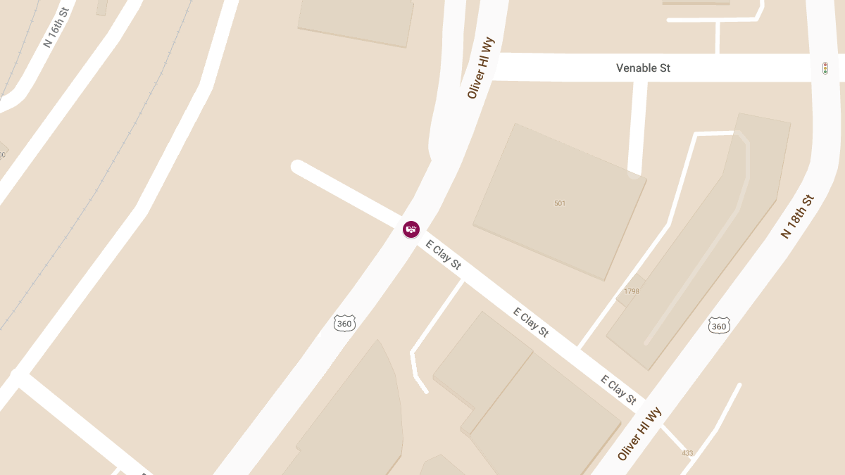 Collision with Injuries at E Clay St & Oliver Hill Way