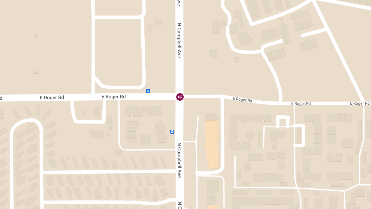 Collision with Injuries at E Roger Rd & N Campbell Ave