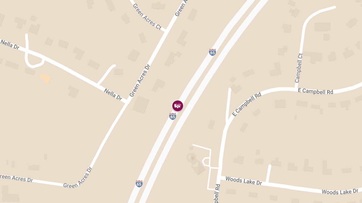 Collision with Injuries at Exit 90A I-65 S