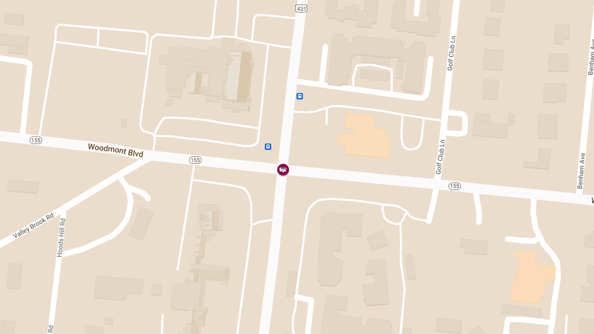 Collision with Injuries at Hillsboro Pike & Woodmont Blvd