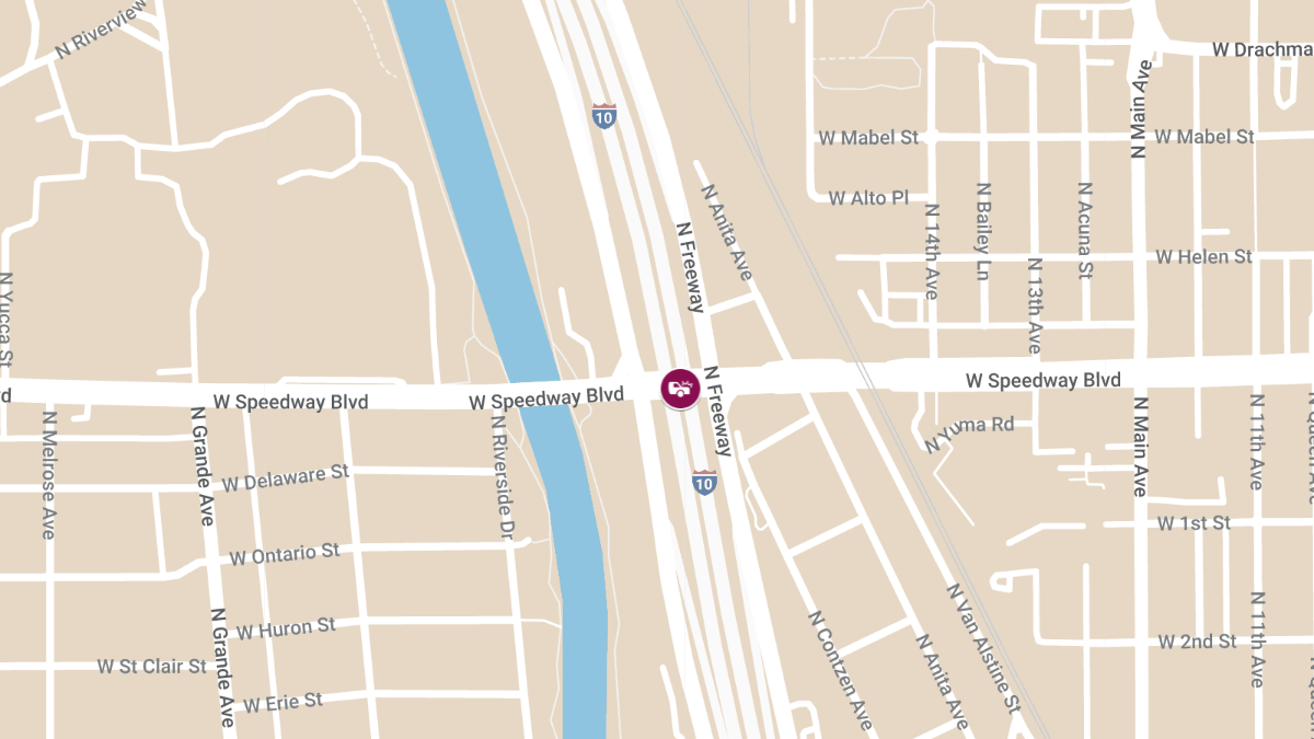 Collision with Injuries at I-10 W & W Speedway Blvd