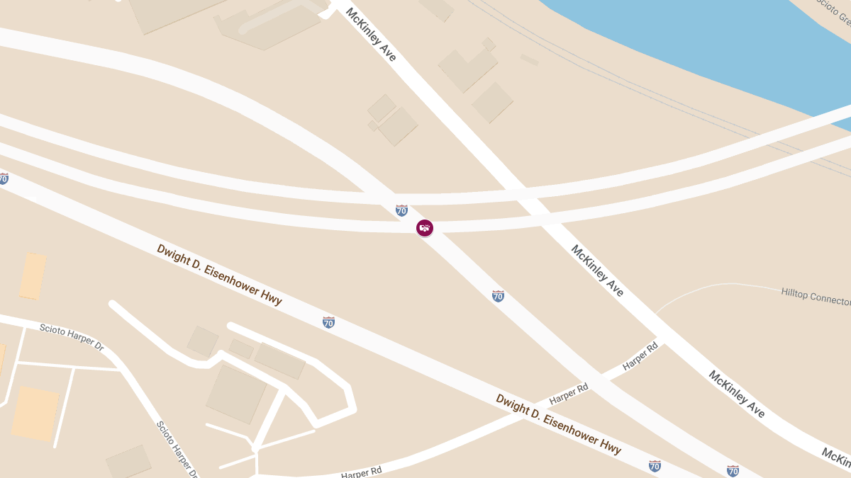 Collision with Injuries at I-70 E & I-670 E in Greater Hilltop