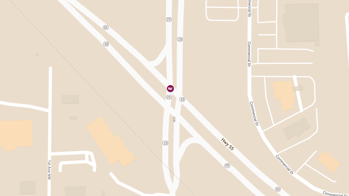 Collision with Injuries at MN Hwy 55 and MN Hwy 25