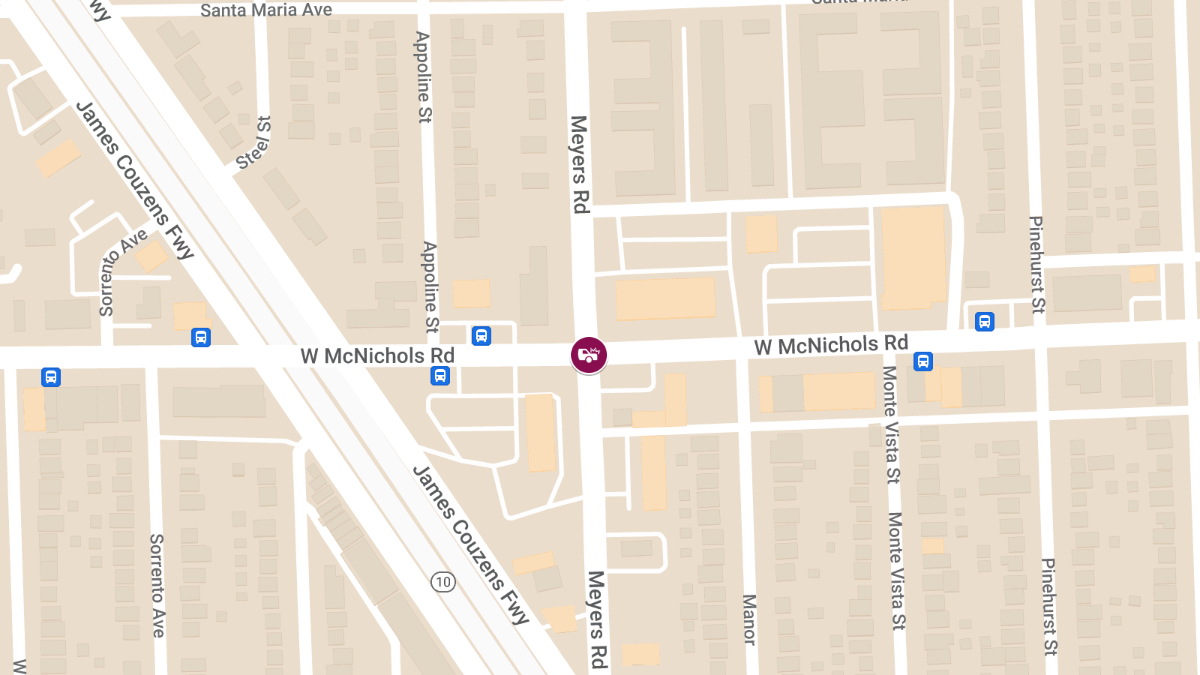 Collision with Injuries at Meyers Rd & W McNichols Rd
