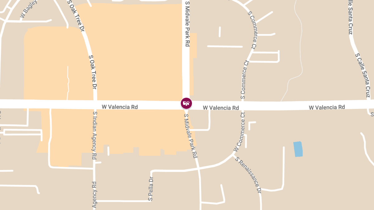 Collision with Injuries at Valencia Rd & Oak Tree Dr
