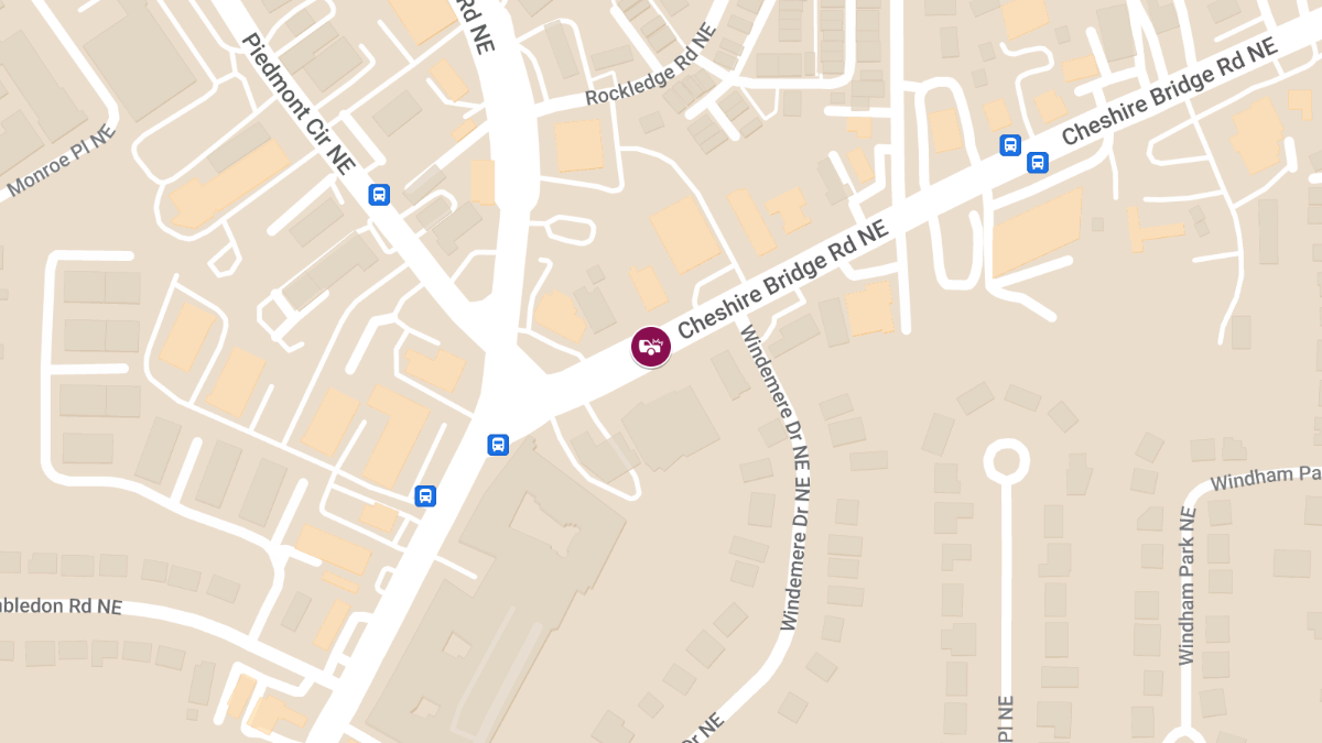 Collision with  Injuries at Windemere Dr NE & Cheshire Bridge Rd NE