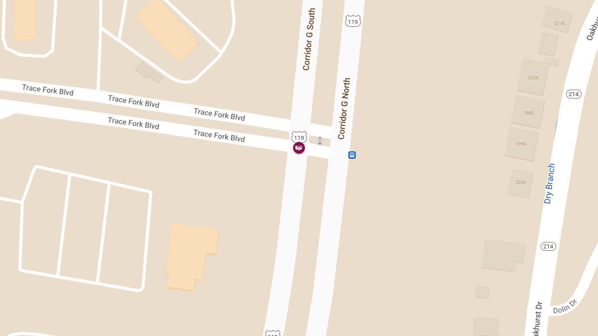 Collision with Injuries on Corridor G S and Trace Fork Blvd