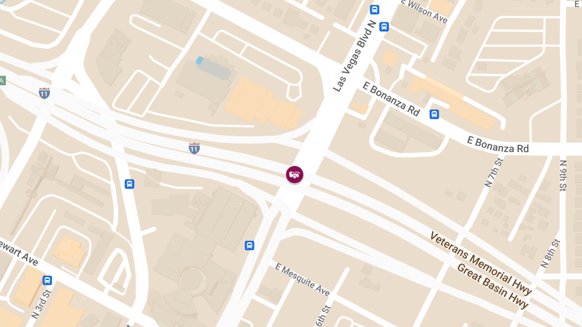 Collision with Injuries on I-11 South at Las Vegas Blvd