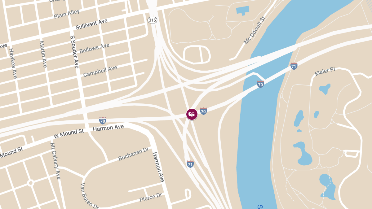 Collision with Injuries on I-71 N and I-70 E