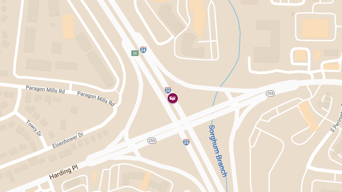 Collision with Injury at MM 54.6 I-24 E Btwn Briley and Harding Pl