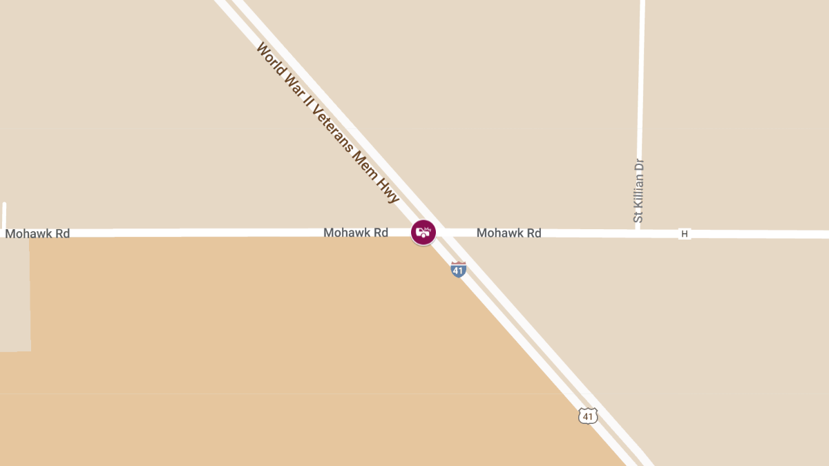 Crash Blocks All Northbound Lanes on I-41 at County H and Mohawk Rd