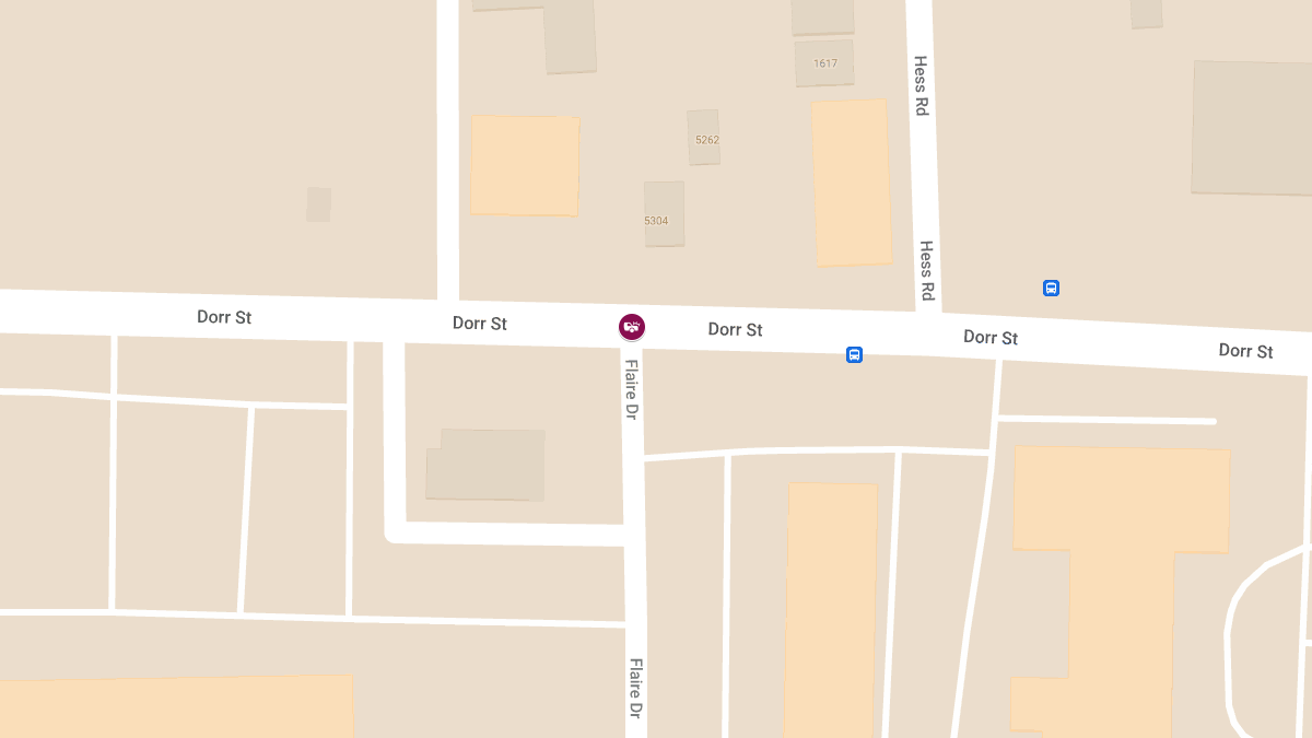 Crash With Injuries at Flair Dr & Dorr St in Reynolds Corners