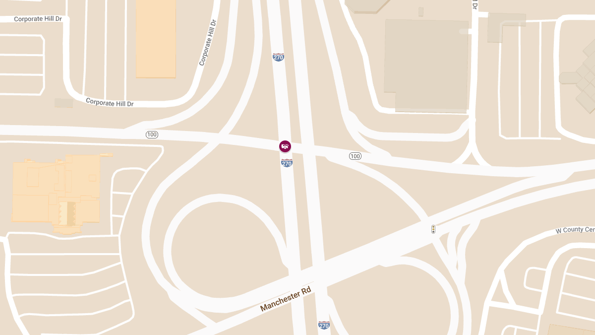 Crash With Injuries at NB I-270 Ramp to WB MO-100