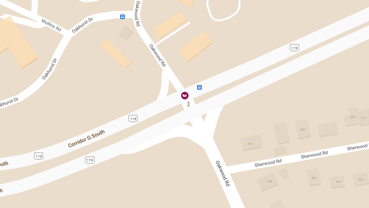Crash With Injuries at Oakwood Rd & Corridor G