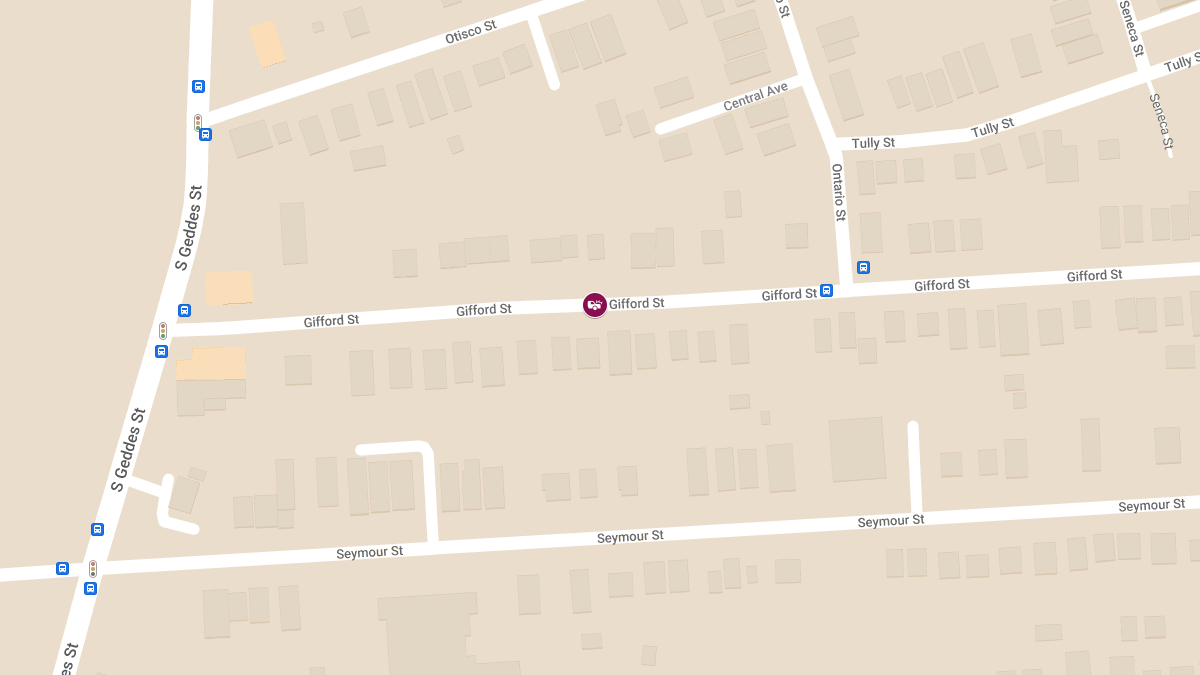 Crash With Injuries on Gifford St EBWB between South Geddes St & Ontario St