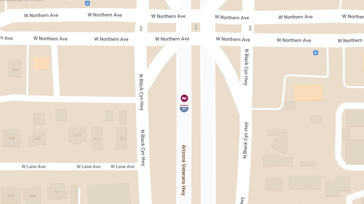 Crash With Injury on I-17 Frontage Rd NB Before Northern Ave