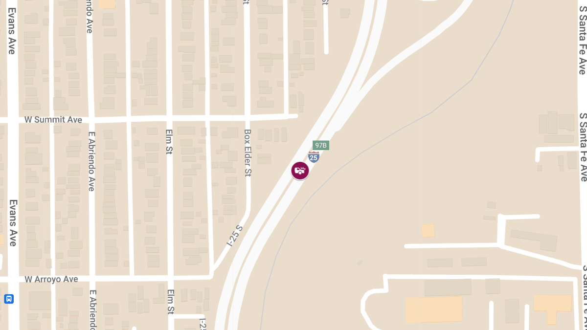 Crash With Serious Injuries on I-25 South of Pueblo