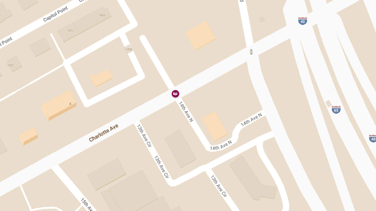 Crash at Charlotte Ave & 14th Ave N Causes Injuries