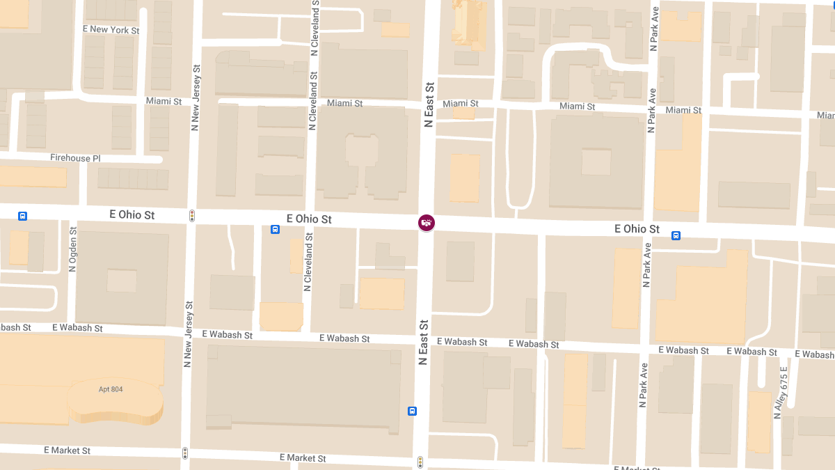 Crash at E Ohio St & N East St Results in Injuries