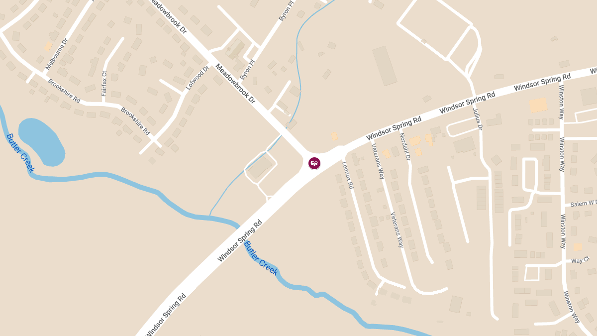 Crash at Windsor Spring Rd & Meadowbrook Dr Causes Injuries
