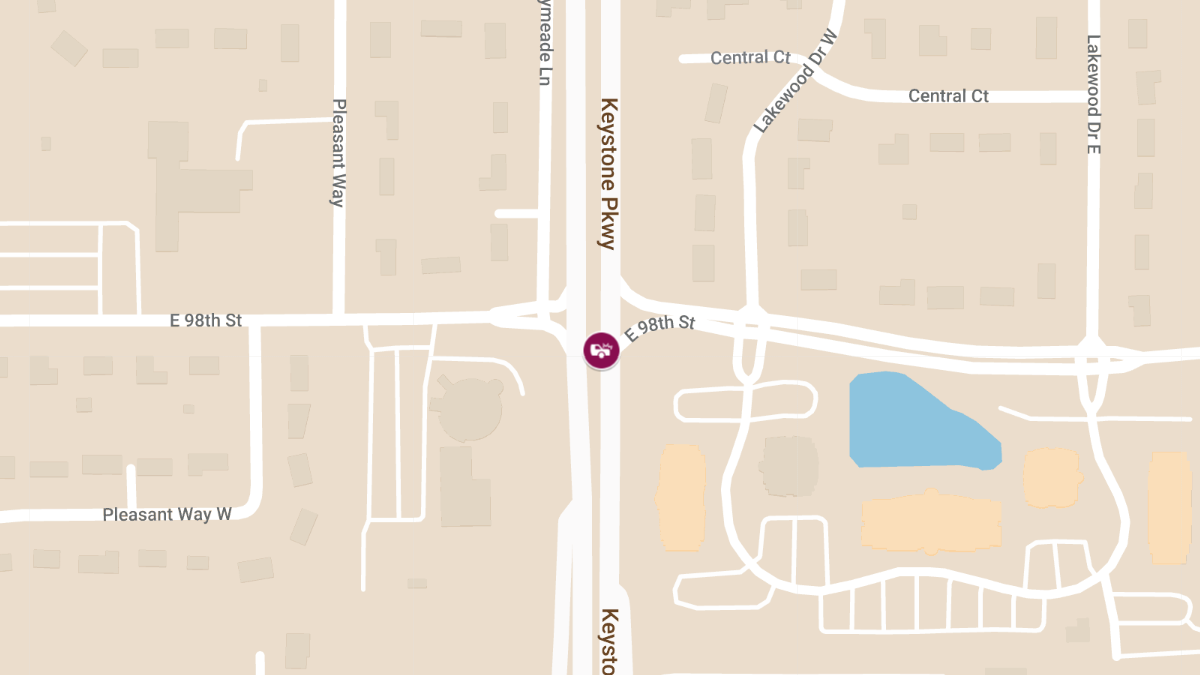 Crash near E 98th St and Keystone Parkway Southbound Causes Injuries
