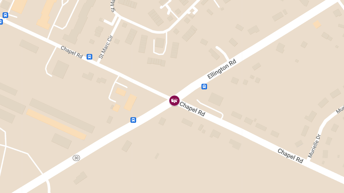 Crash on Ellington Rd at Chapel Rd