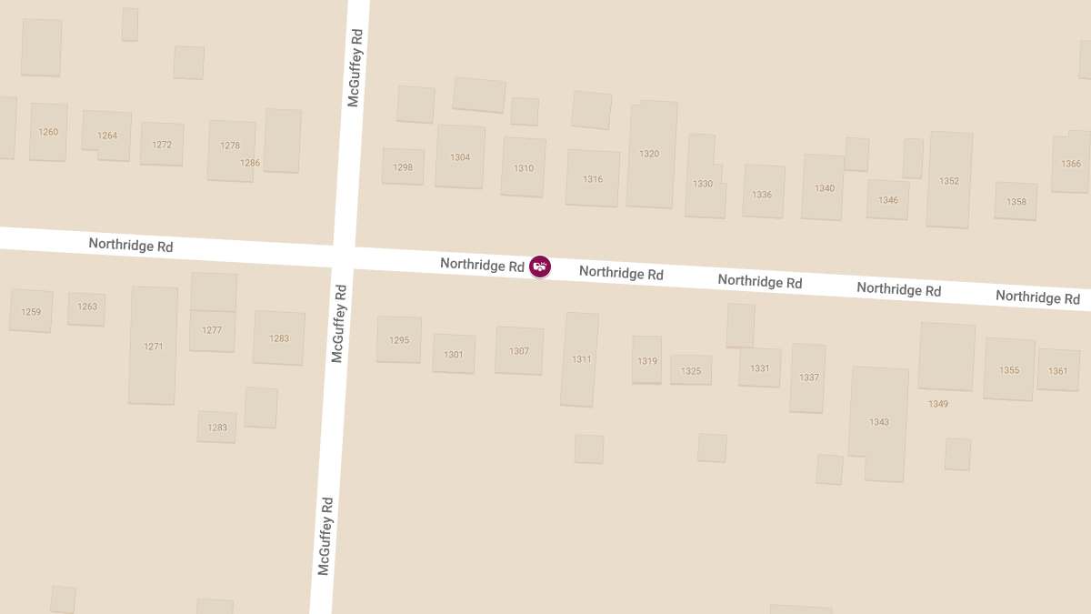 Crash with Injuries Reported at 1320 Northridge Rd