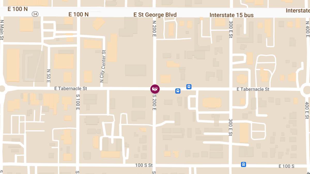 Crash with Injuries at 200 East Tabernacle St