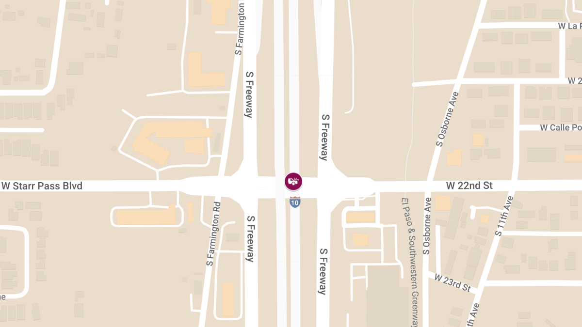 Crash with Injuries at 22nd St & I-10 Frontage Rd
