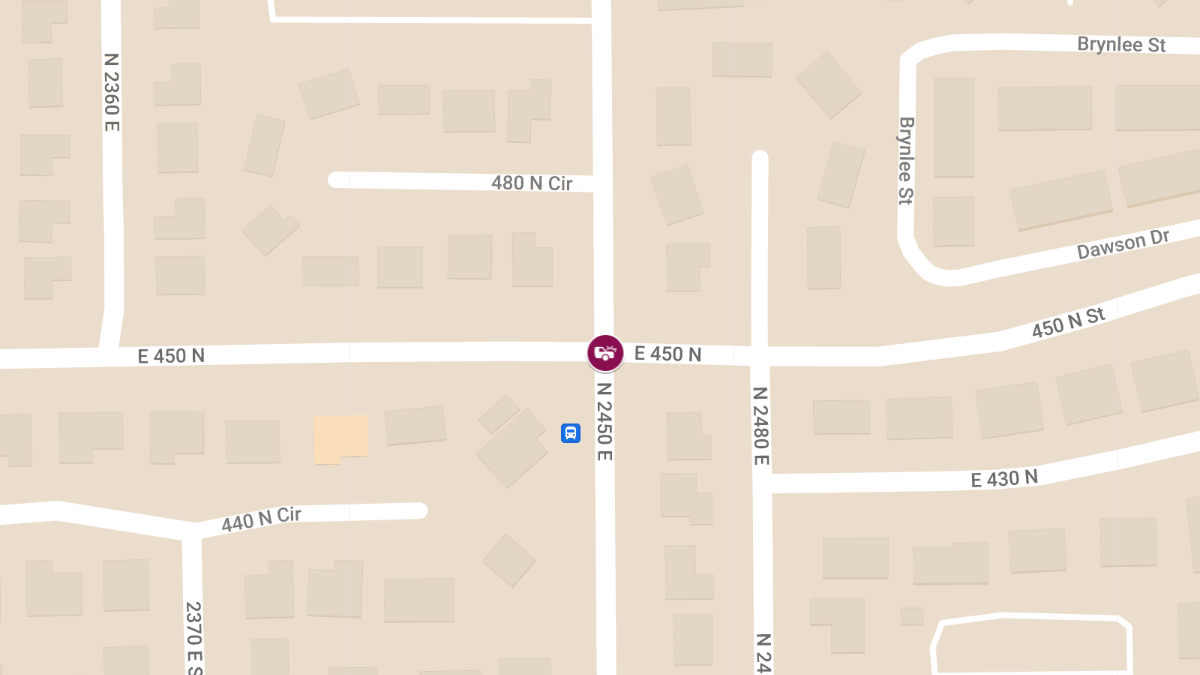 Crash with Injuries at 2450 East & 450 North