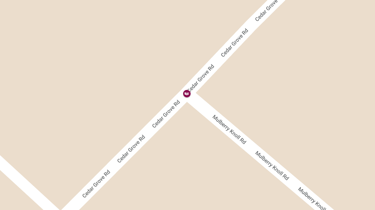 Crash with Injuries at Cedar Grove Rd & Mulberry Knoll Rd