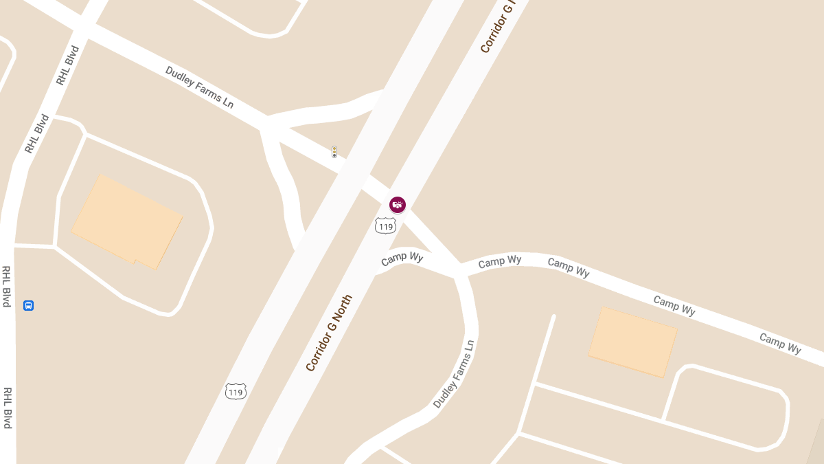Crash with Injuries at Dudley Farms Ln & Corridor G