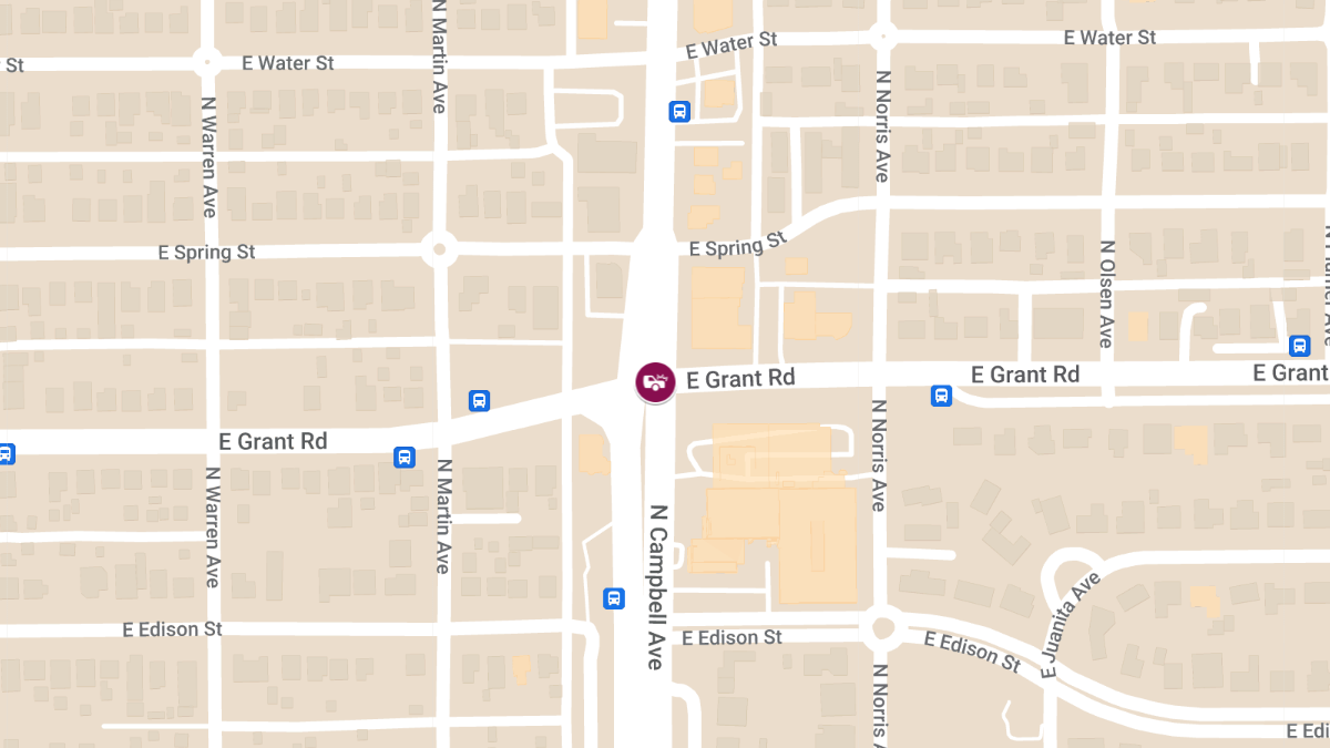 Crash with Injuries at E Grant Rd & N Campbell Ave