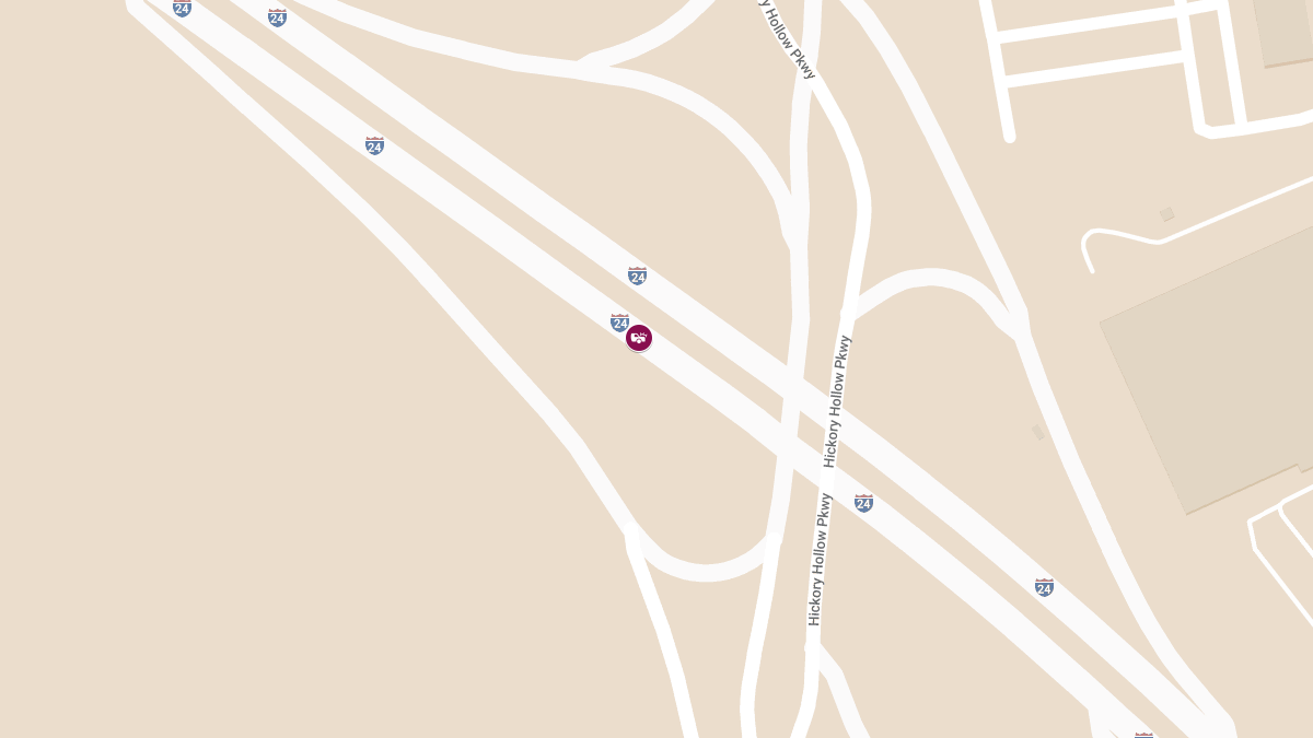 Crash with Injuries at Exit 60 I-24 W Near Hickory Hollow Pkwy Exit