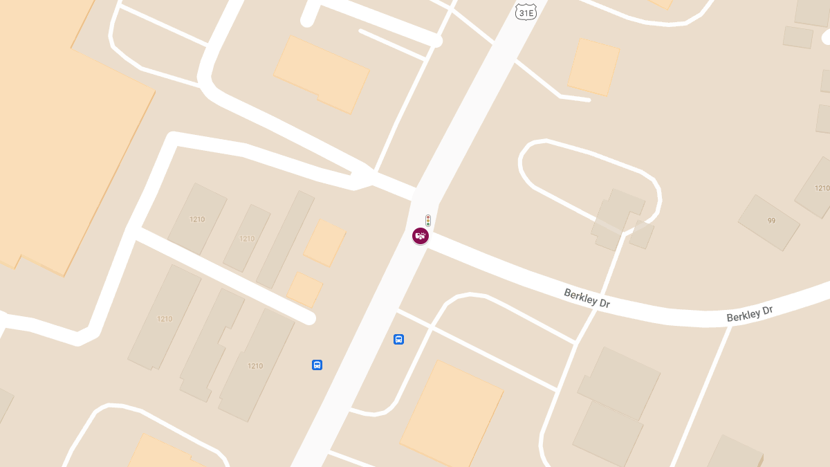 Crash with Injuries at Gallatin Pike S & Berkley Dr