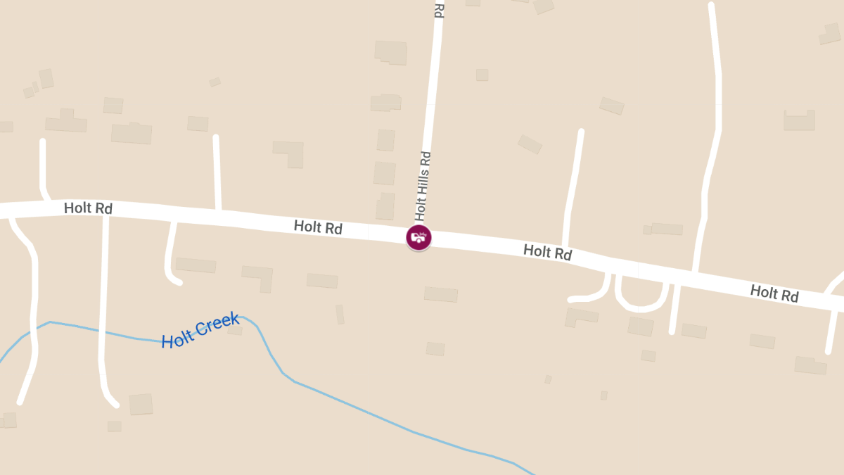 Crash with Injuries at Holt Rd & Holt Hills Rd