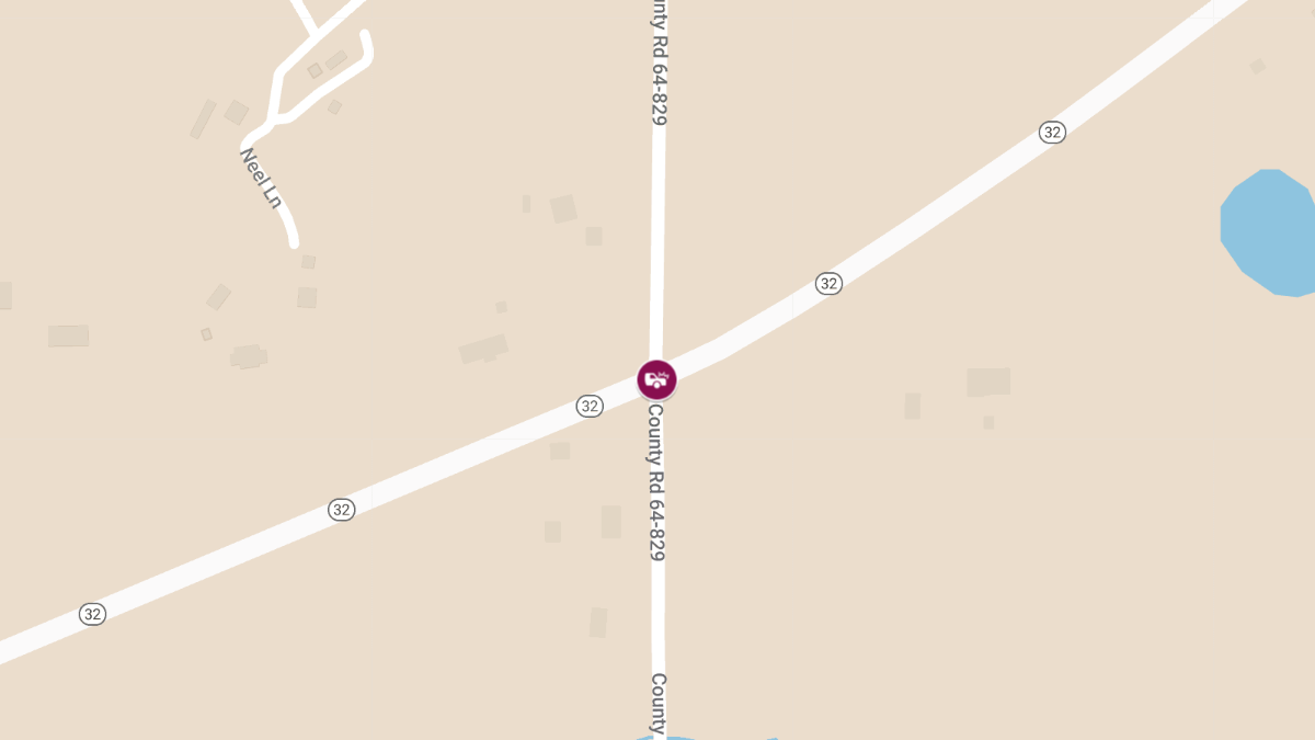 Crash with Injuries at Hwy 32 at Neosho Drive