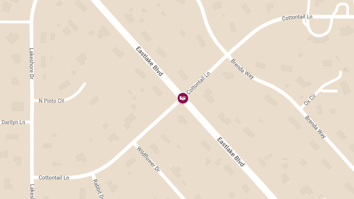 Crash with Injuries at IR580 N & Eastlake Blvd S Northbound