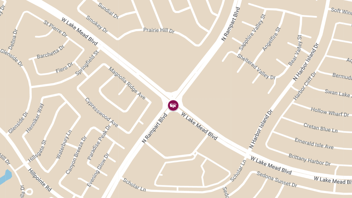 Crash with Injuries at Lake Mead Blvd and Rampart Blvd