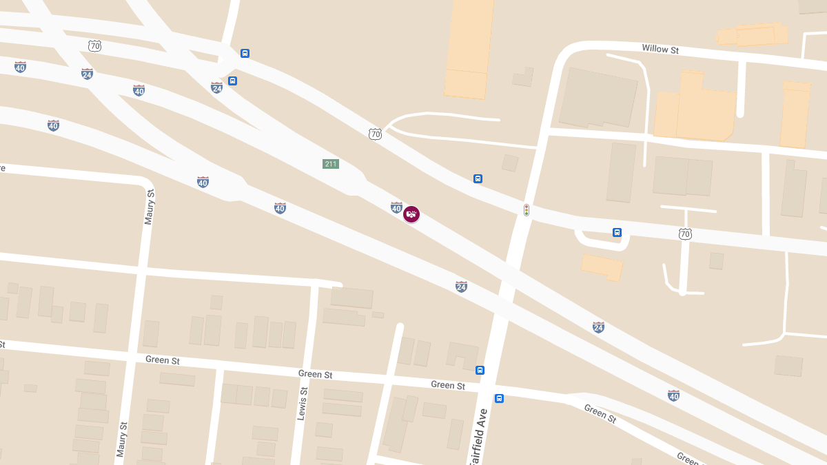 Crash with Injuries at MM 211 on I-40 W Between Fesslers Ln and Hermitage Ave