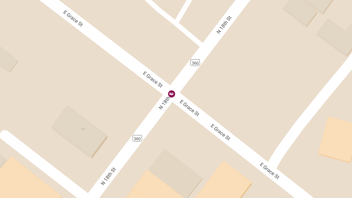 Crash with Injuries at N 18th St and E Grace St