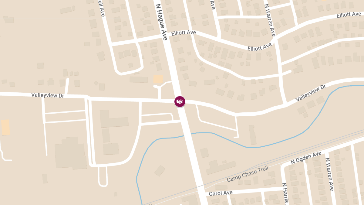 Crash with Injuries at N Hague Ave & Valleyview Dr