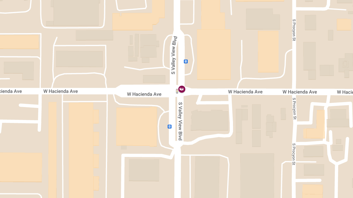 Crash with Injuries at S Valley View Blvd & W Hacienda Ave