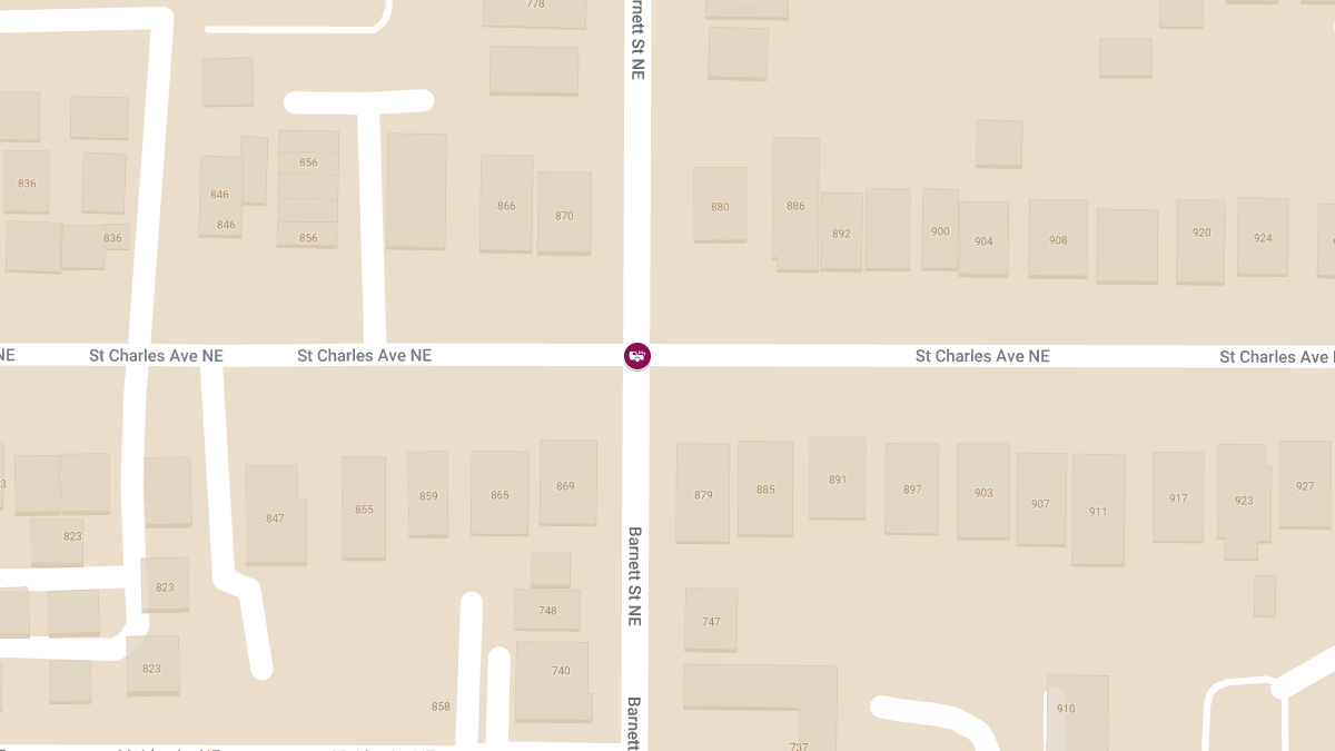 Crash with Injuries at St Charles Ave NE & Barnett St NE