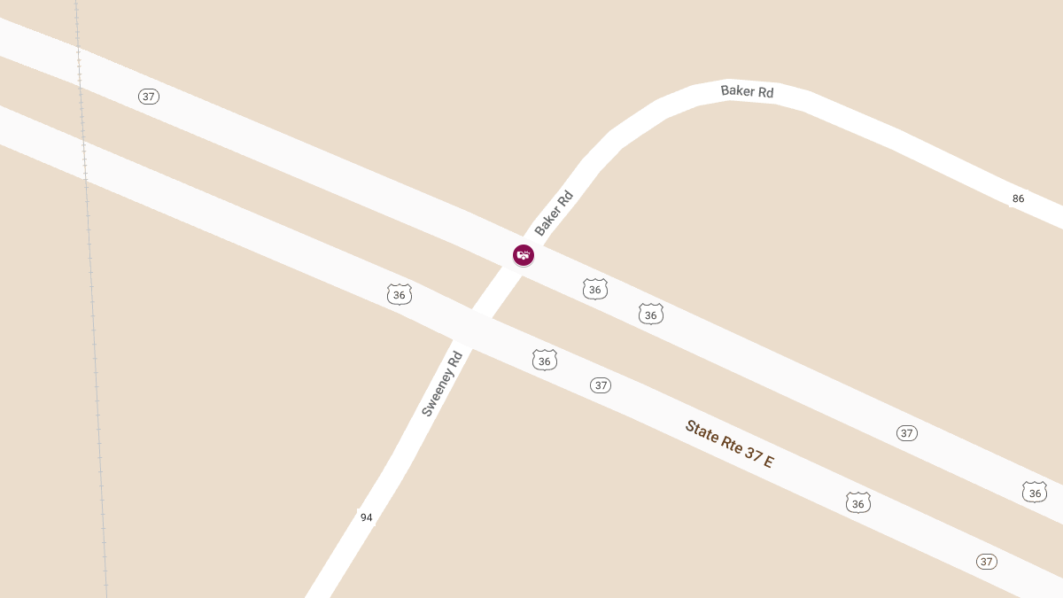 Crash with Injuries at US Hwy 37 E & Baker Rd