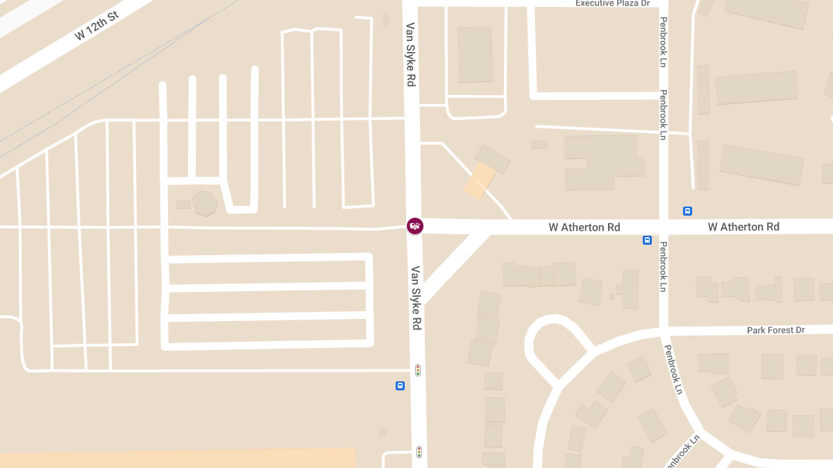 Crash with Injuries at Van Slyke Rd & W Atherton Rd