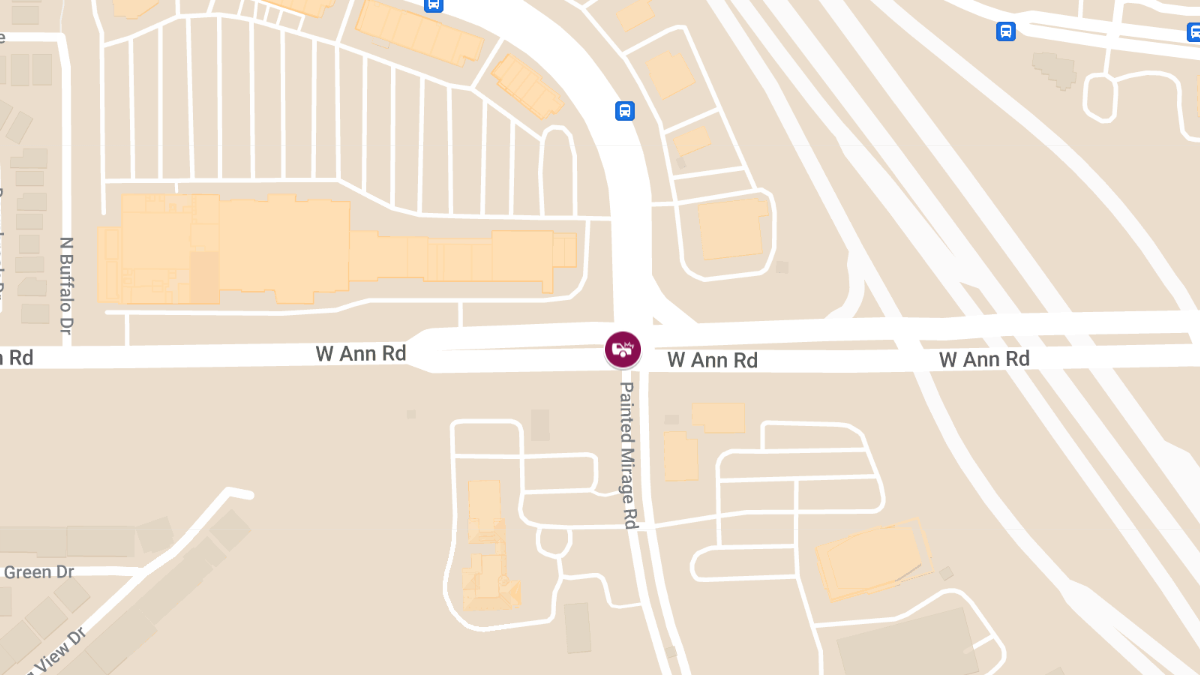 Crash with Injuries at W Ann Rd and Centennial Center Blvd