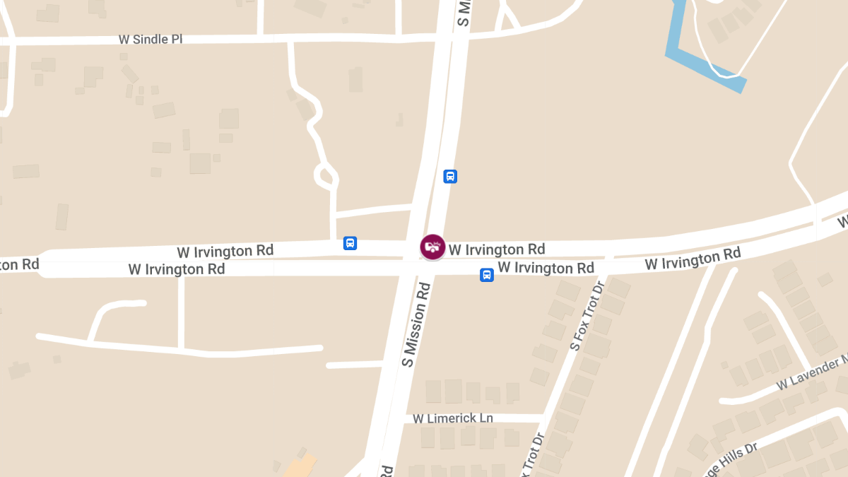 Crash with Injuries at W Irvington Rd & S Mission Rd